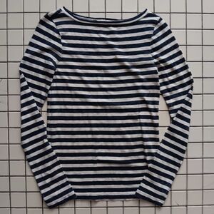 J. Crew Striped Boat Neck Long Sleeve Top